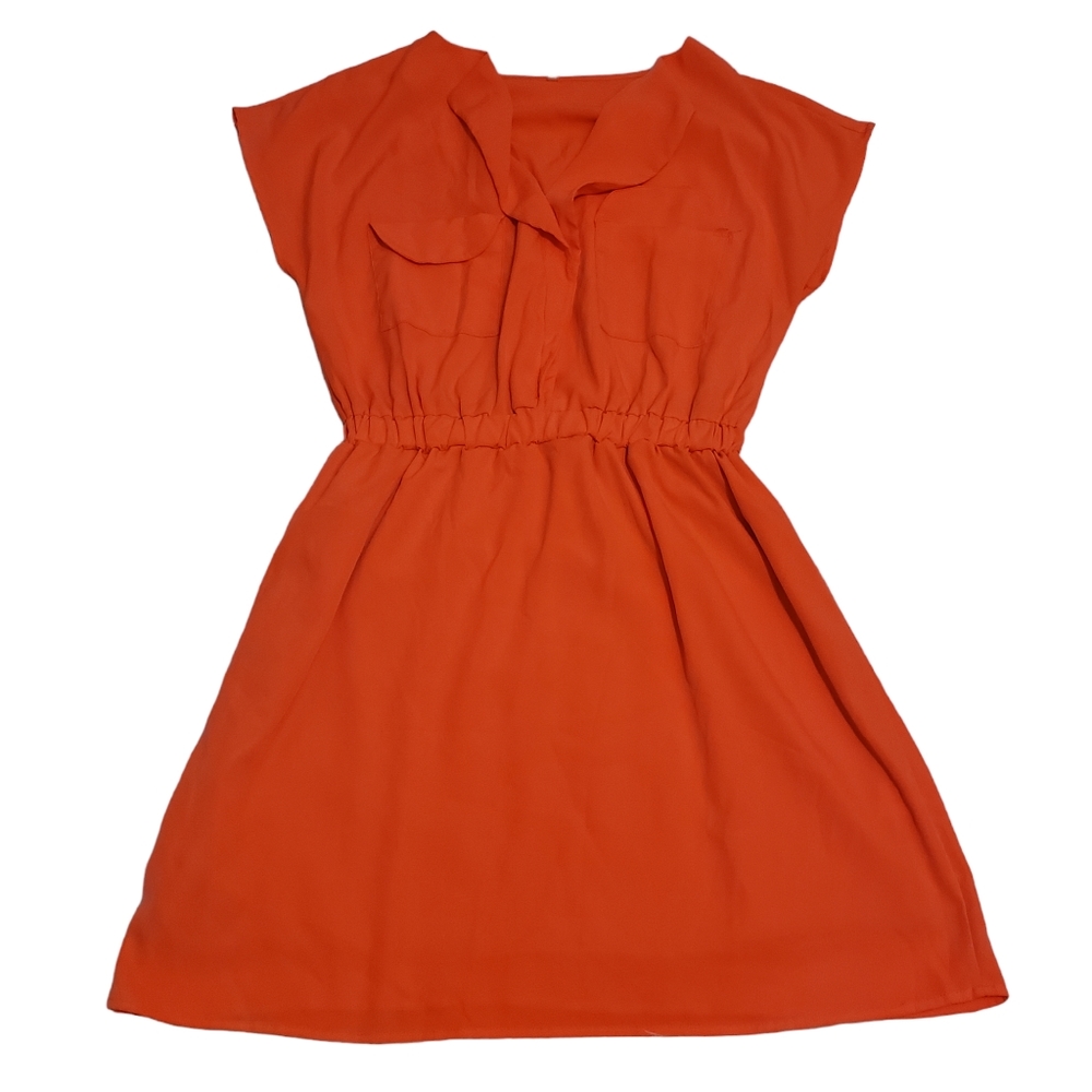 Peppermint Shirt Style Dress with Elastic Waist